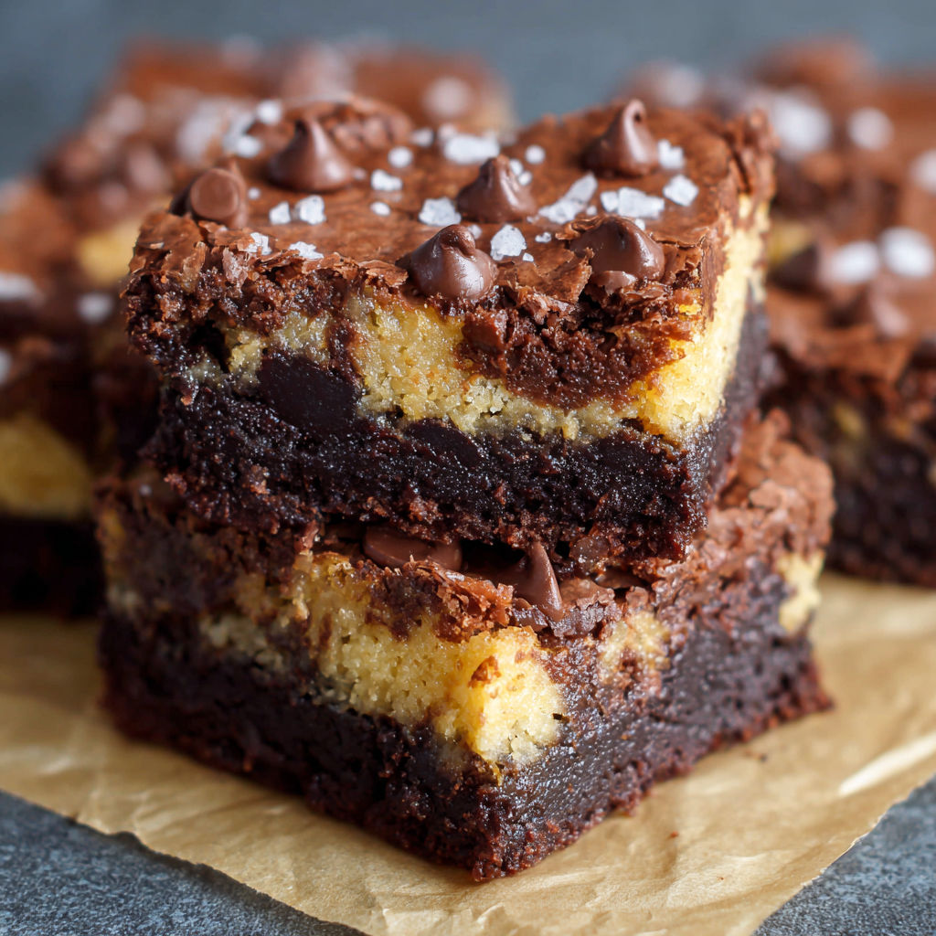 A close up of a chocolate dessert with chocolate chips.