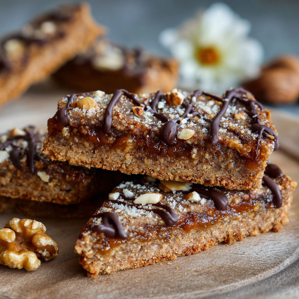 A close up of a chocolate covered cookie with nuts.