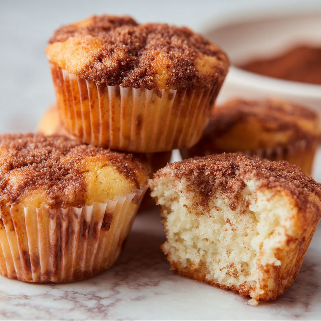 Einfache Marmor Muffins mit Zuckar.