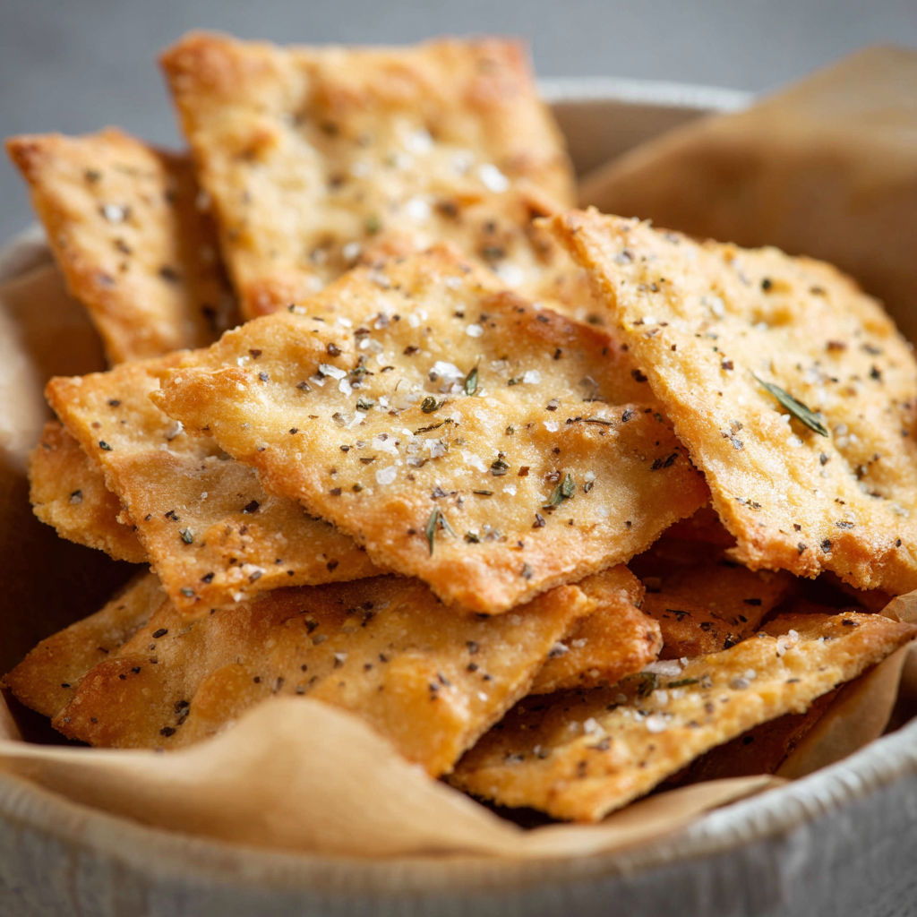A bowl of breadsticks with seasoning.
