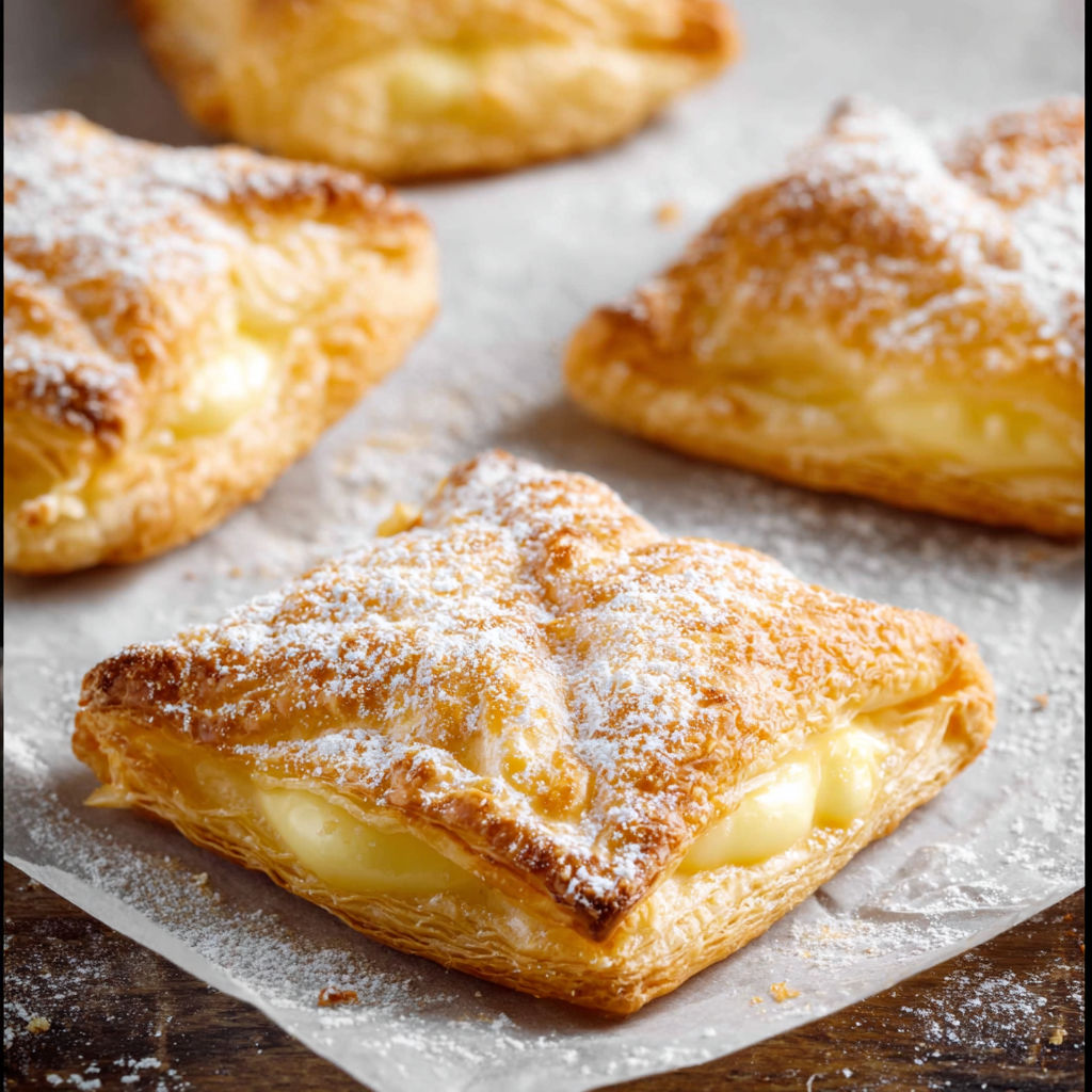 A pastry with powdered sugar on it.