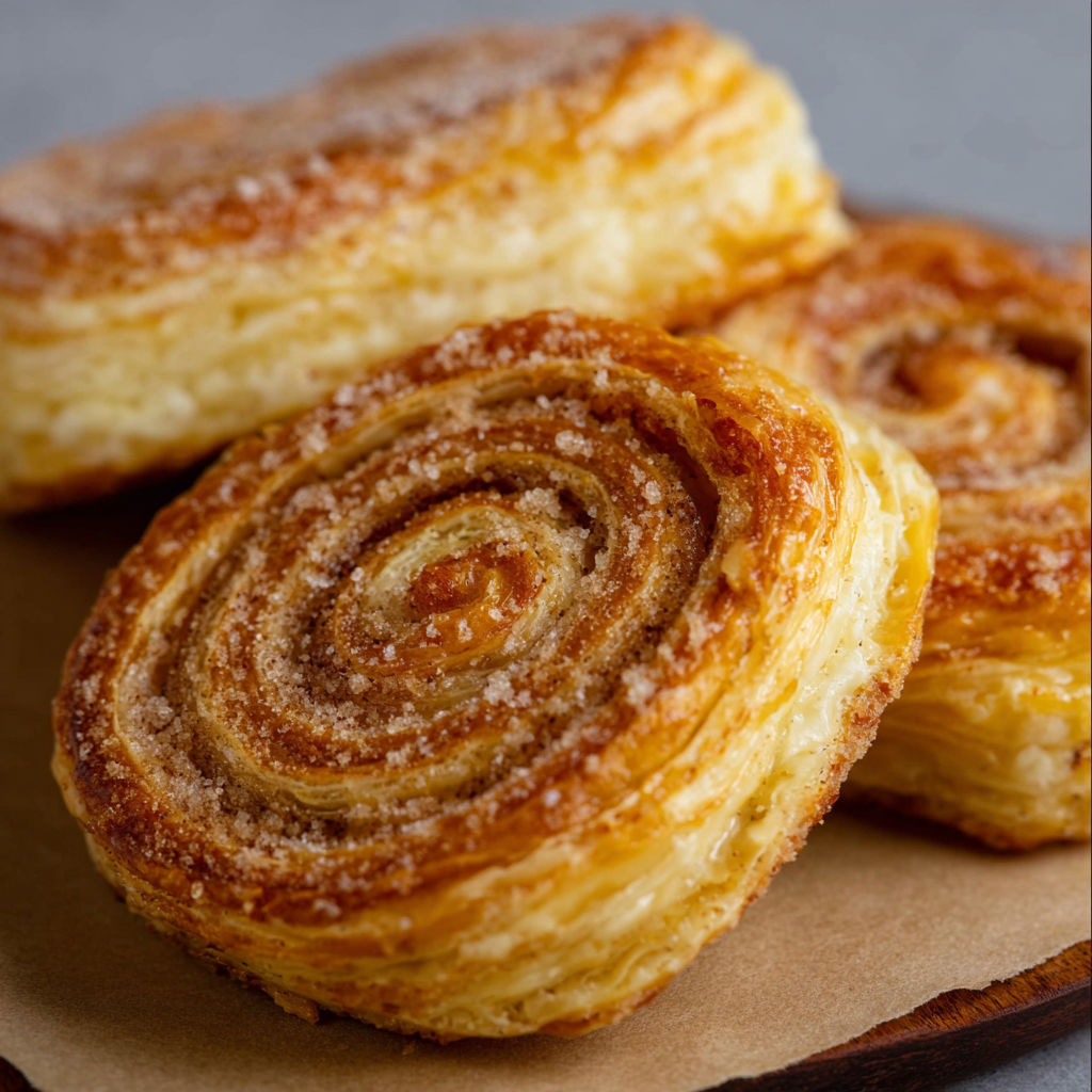 Two pastries with sugar sprinkled on top.
