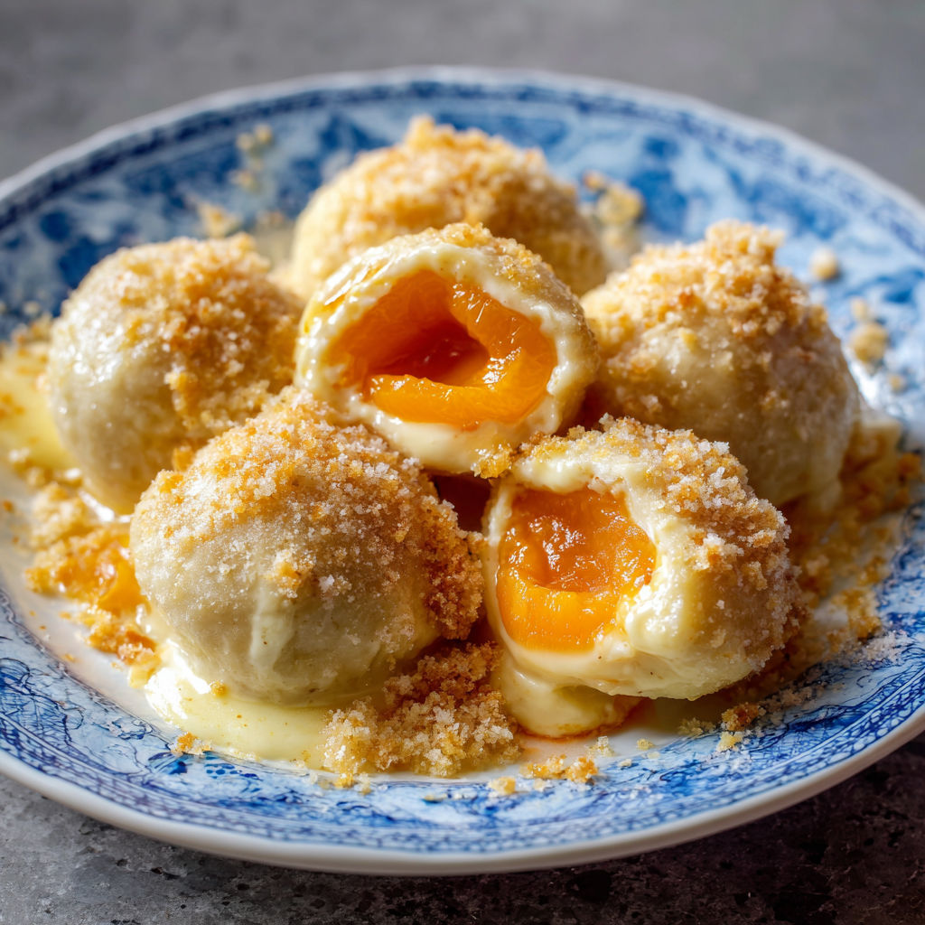 A plate of food with a blue and white plate.