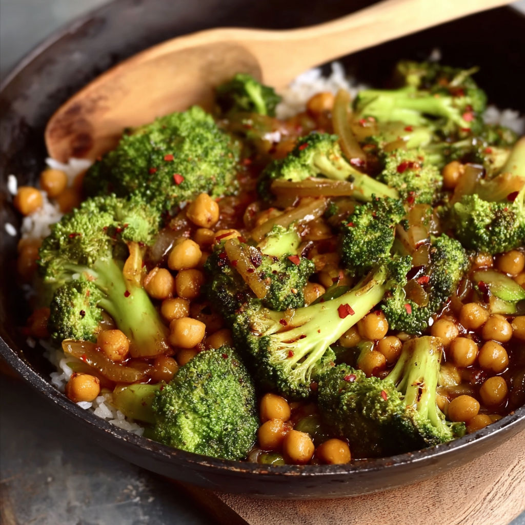 A pan of food with broccoli and rice.