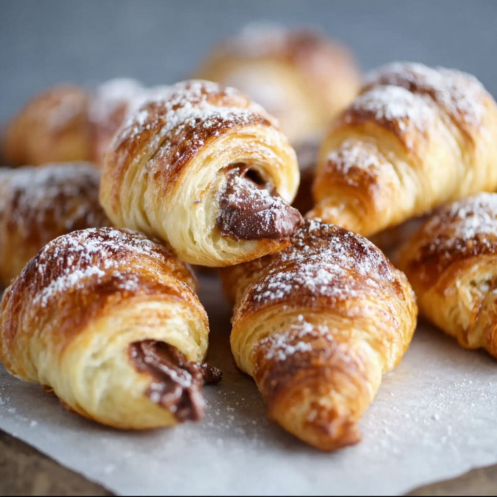 Mini Schoko Croissants mit Nutella.