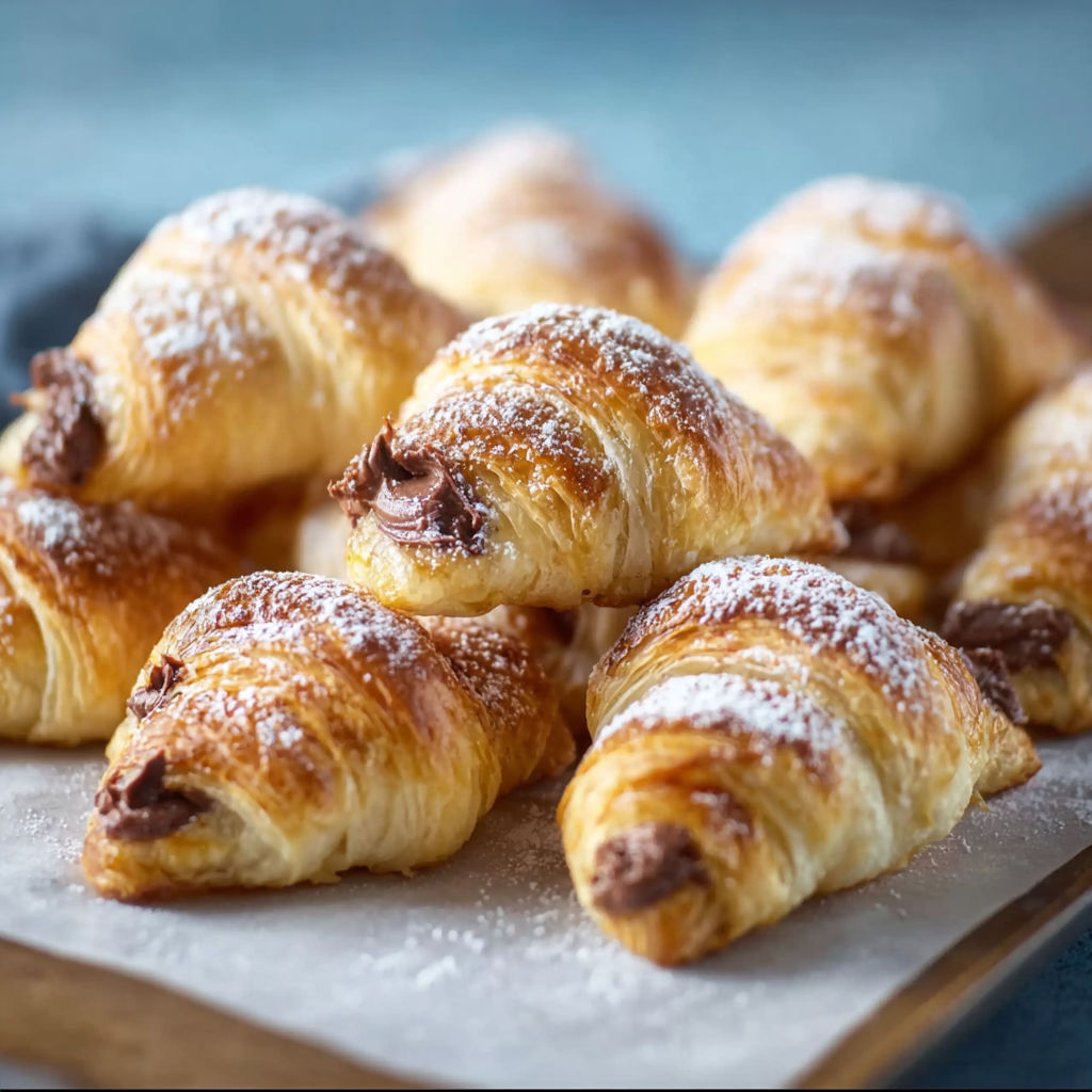 A plate of pastries with powdered sugar on top.