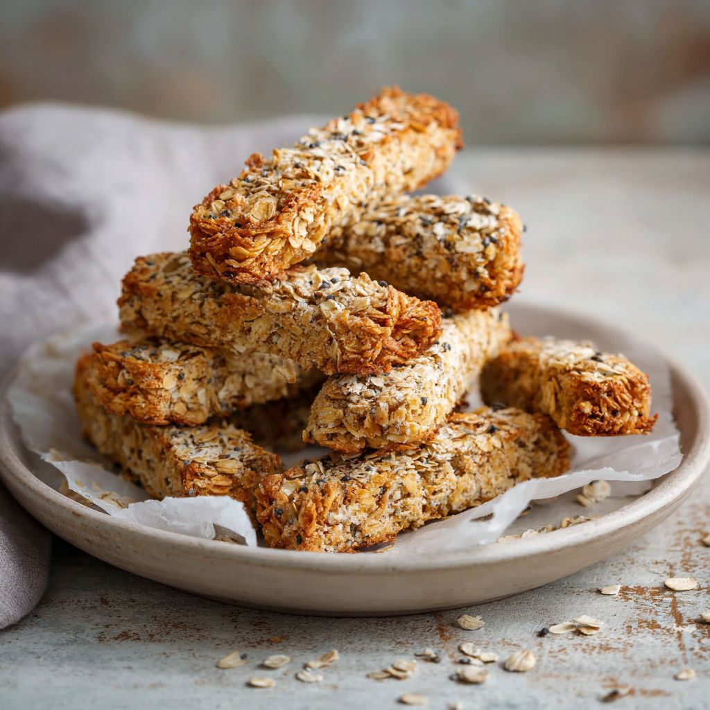A plate of cereal bars.