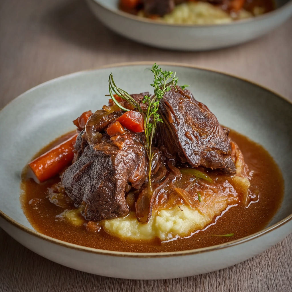 A plate of meat and vegetables.