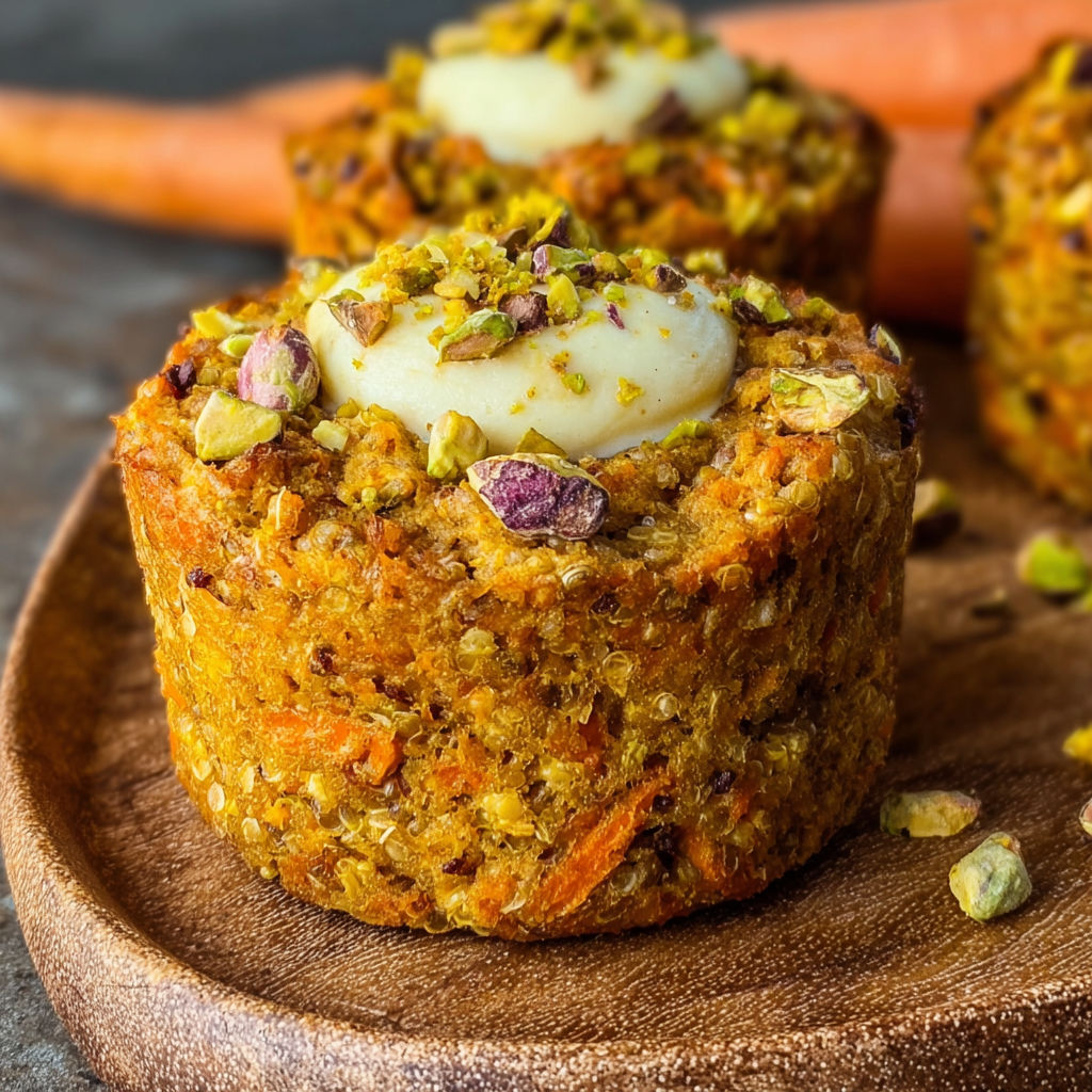 A muffin with a filling of cheesecake and carrots.