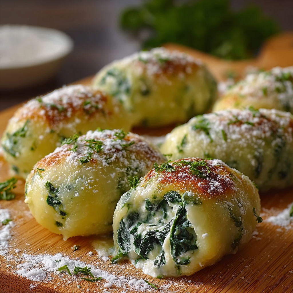 A plate of food with spinach and cheese.