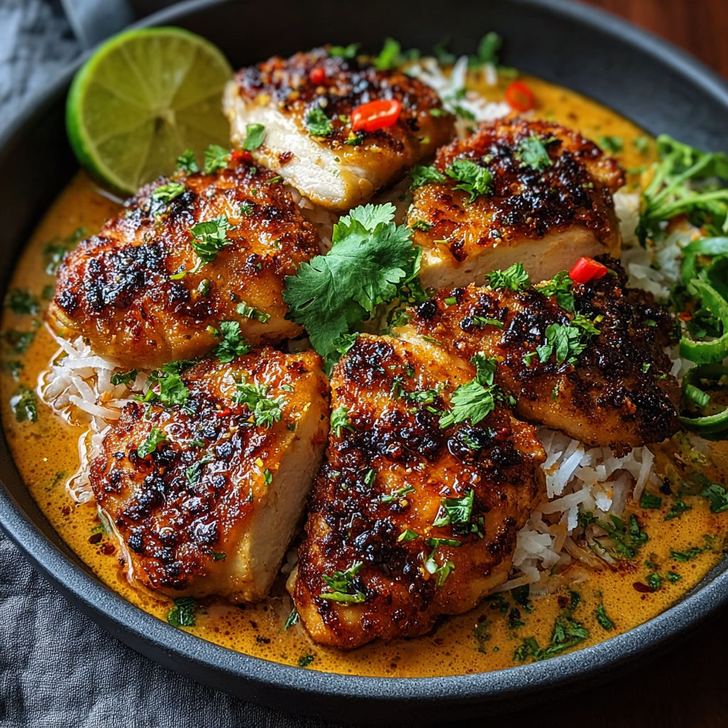 A bowl of food with chicken and rice.