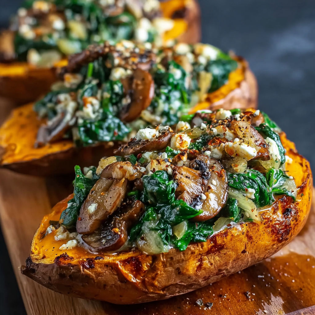 A close up of a baked potato with a variety of toppings.