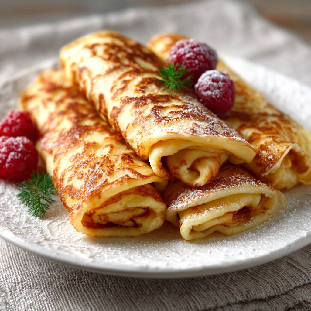 A plate of Quark Pfannkuchen ohne Mehl.