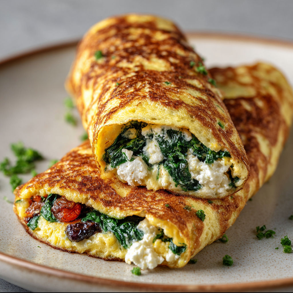 A plate with a keto pfannkuchen wrap.