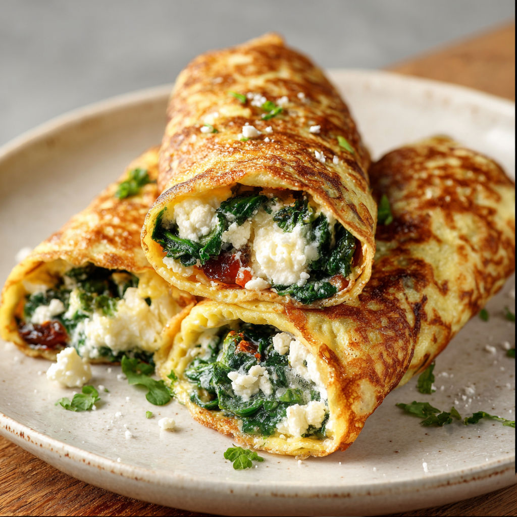 A plate of keto pfannkuchen wraps.