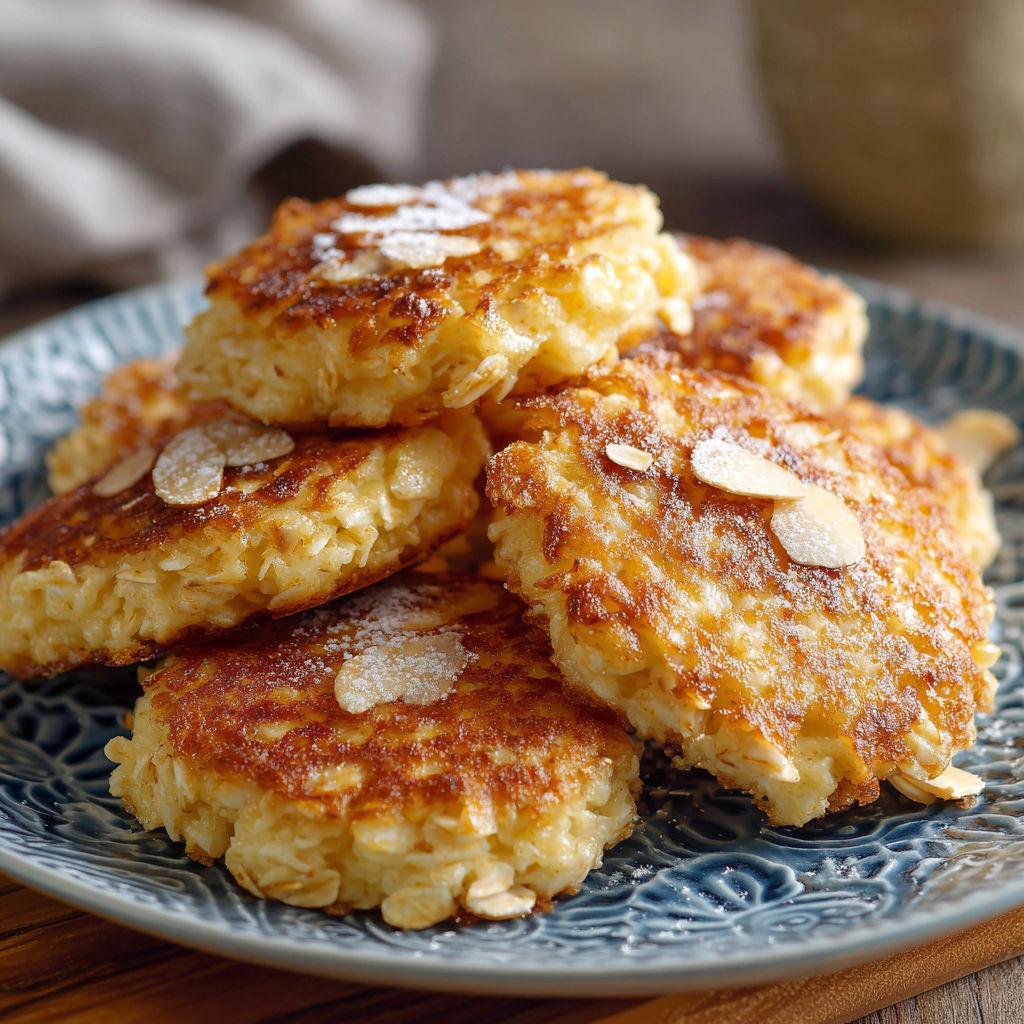 A plate of quark pancakes with nuts on top.