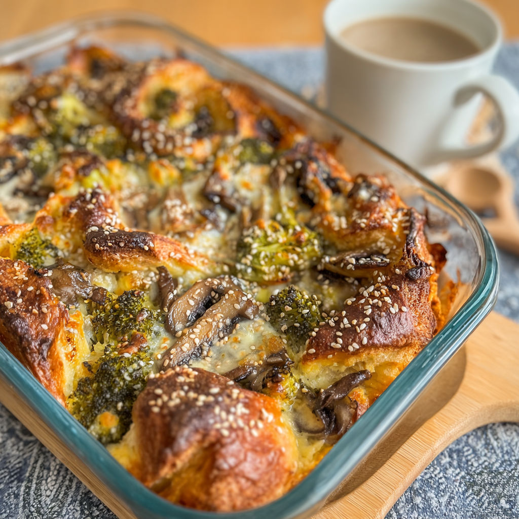 A dish with mushrooms and cheese.