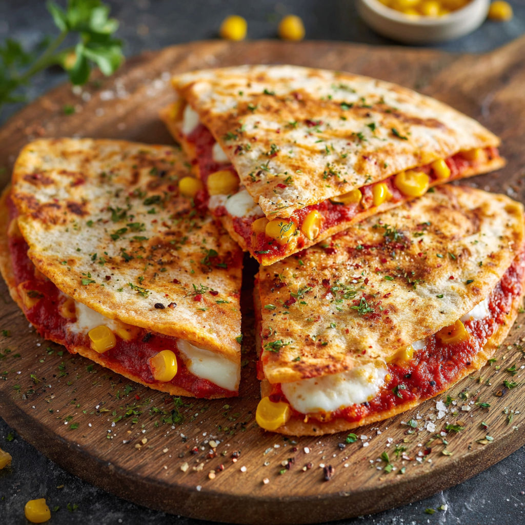 A slice of pizza with corn and cheese.