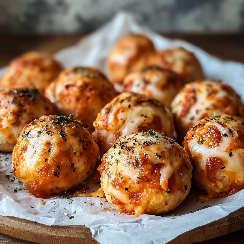A plate of pizza balls.