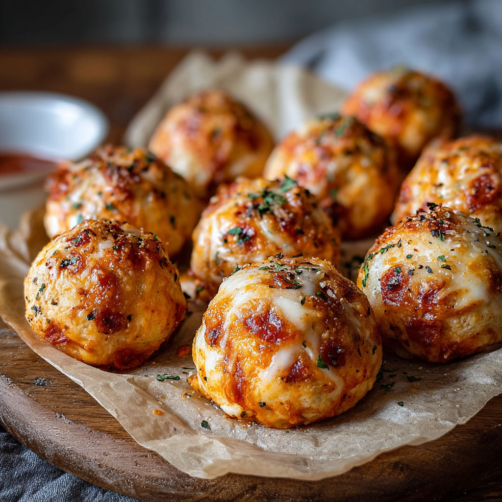 A plate of cheese balls.