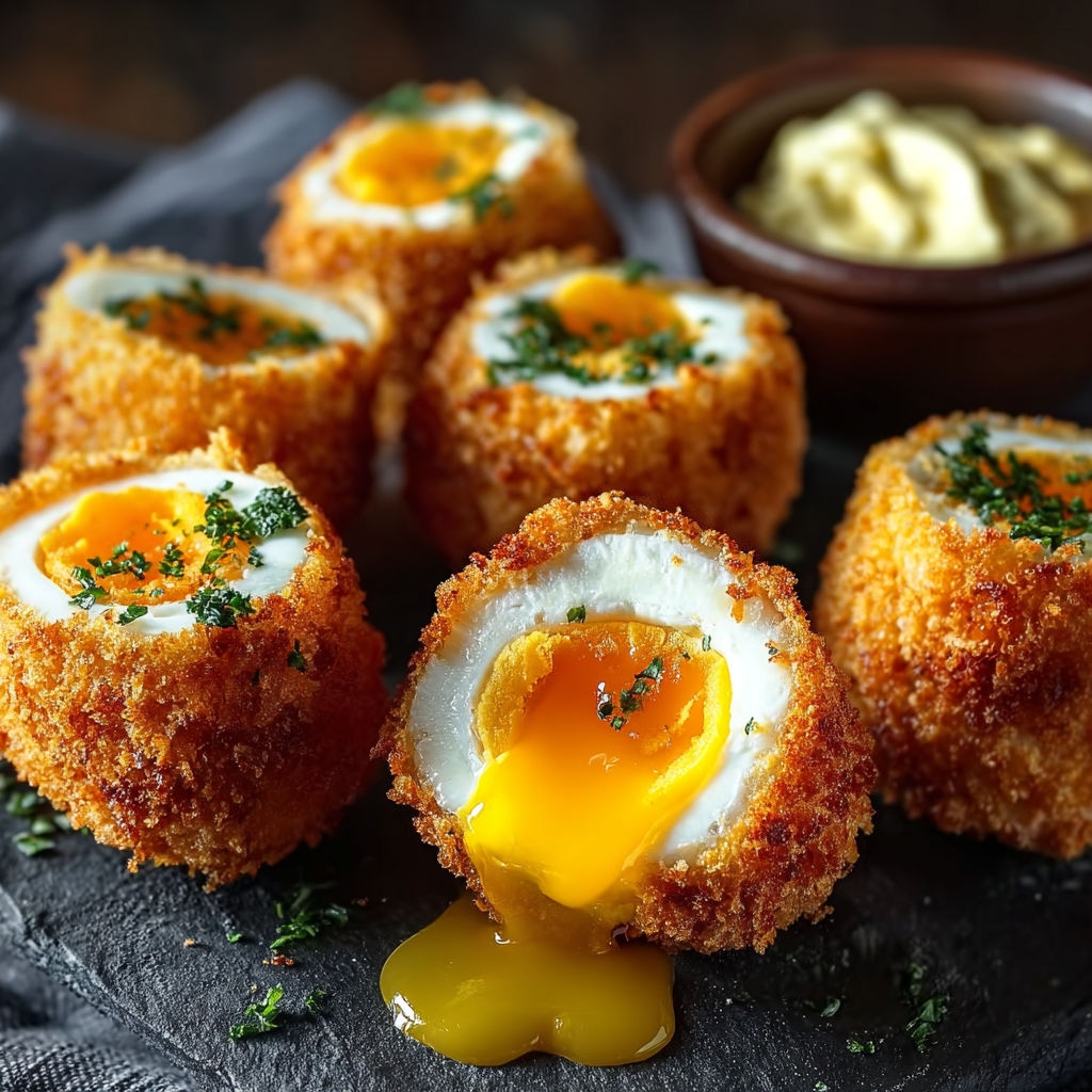 A plate of food with a sauce on it.