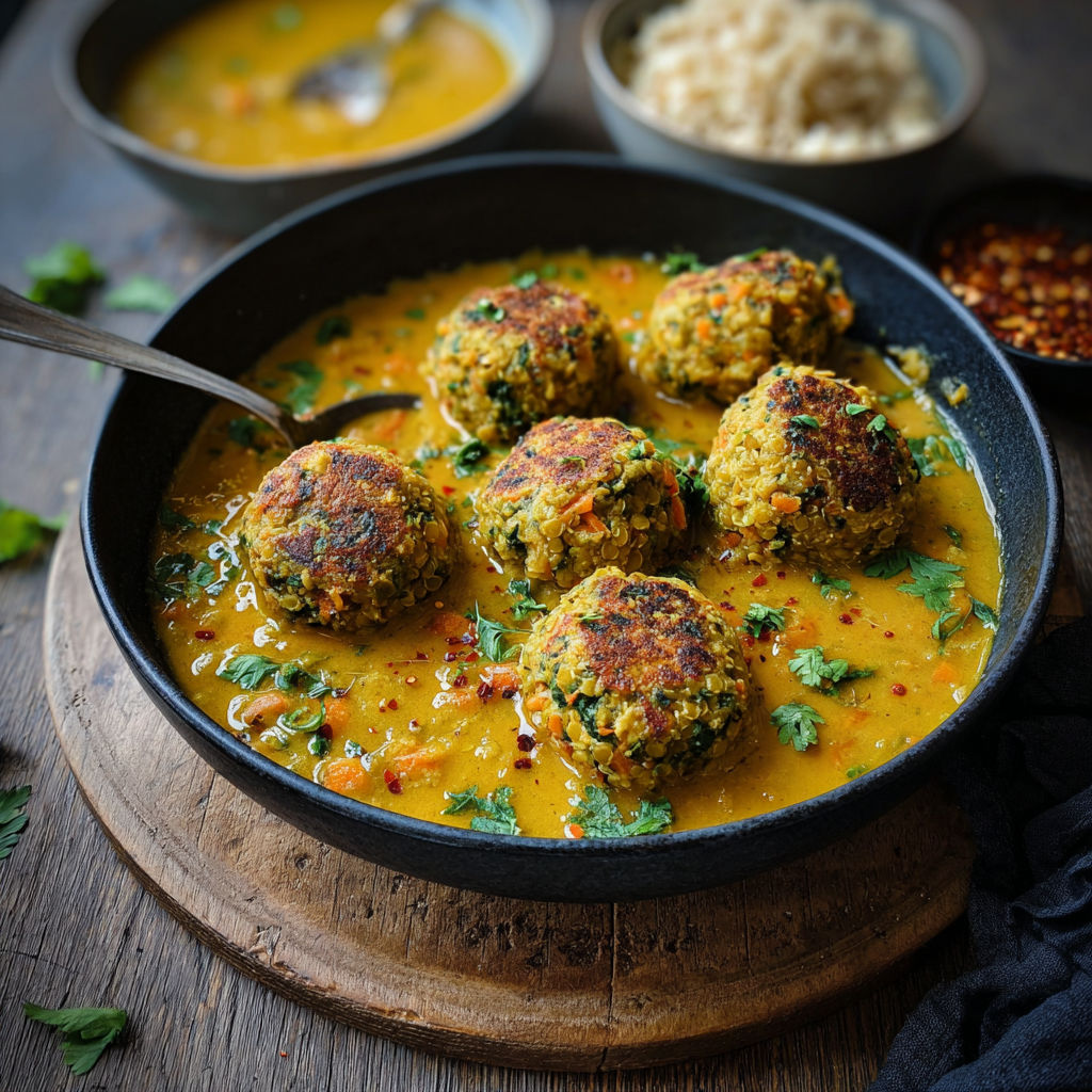 A bowl of food with a spoon in it.