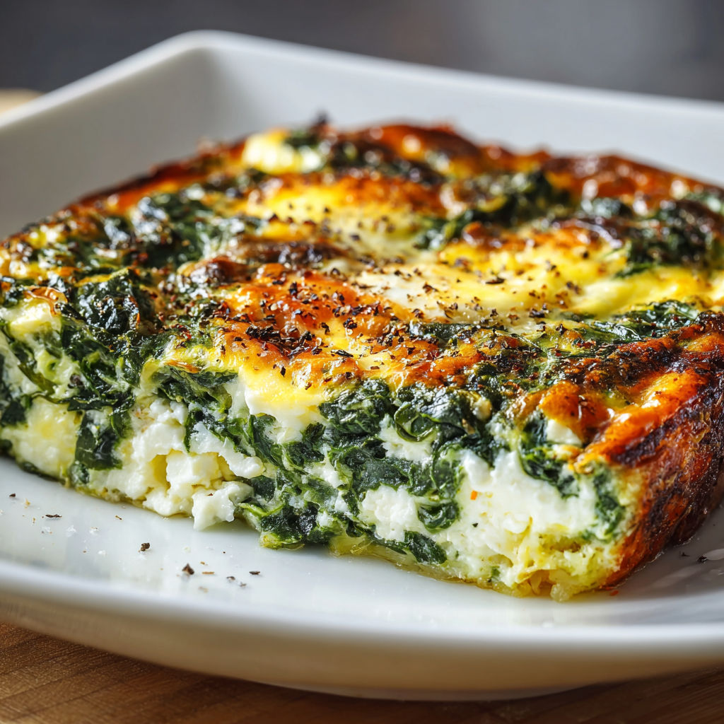 A white plate with a green and brown dish on it.