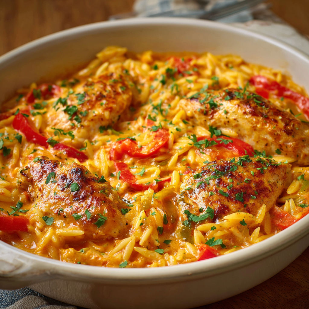 A bowl of chicken and pasta.