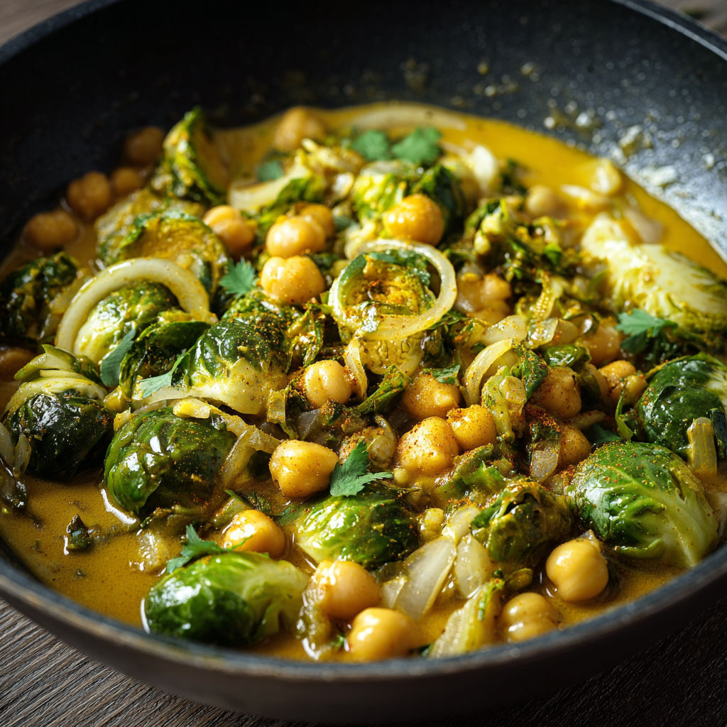 A bowl of food with chickpeas, onions, and greens.