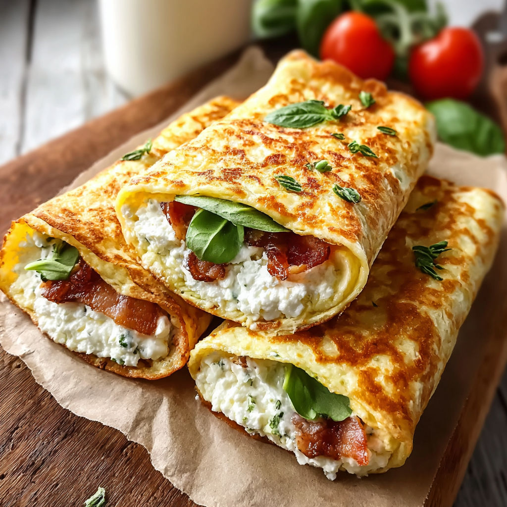 A stack of Hüttenkäse Wraps.