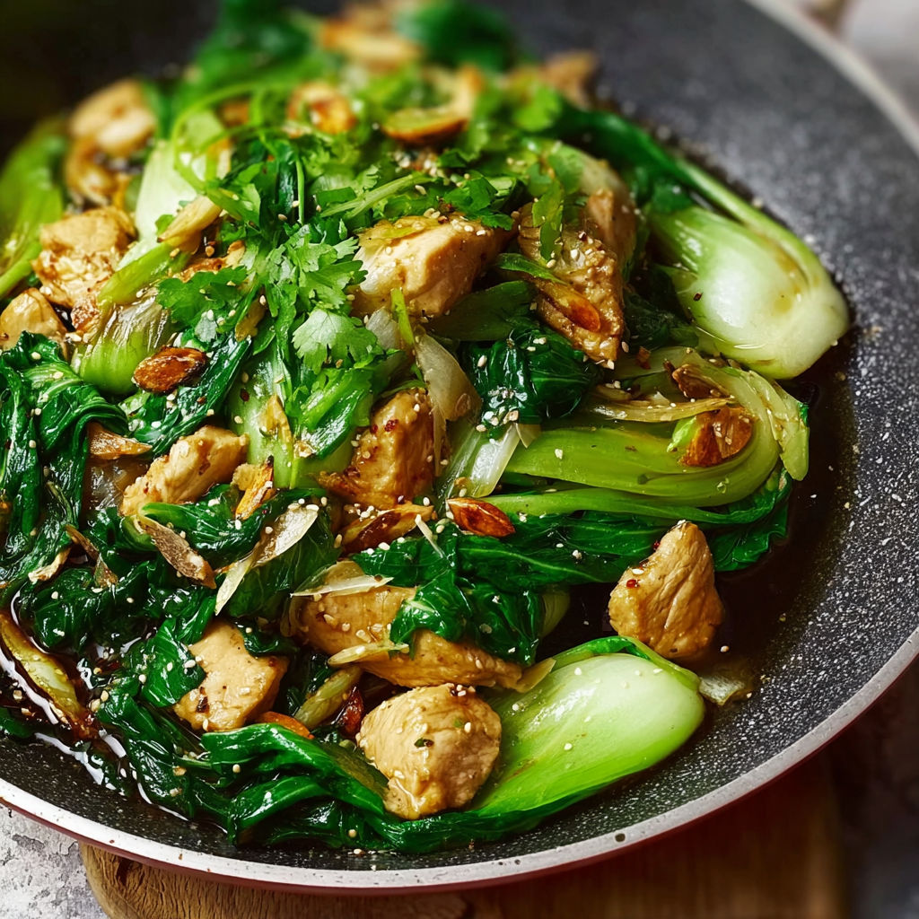 A pan of chicken and broccoli.