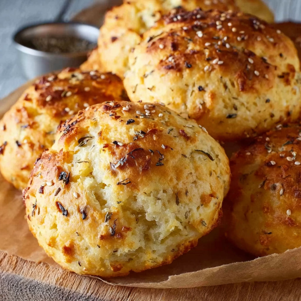 A plate of biscuits with a bowl of butter.
