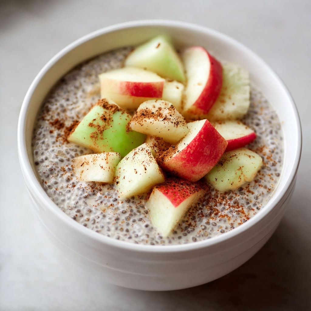 A bowl of granola with apples and cinnamon.