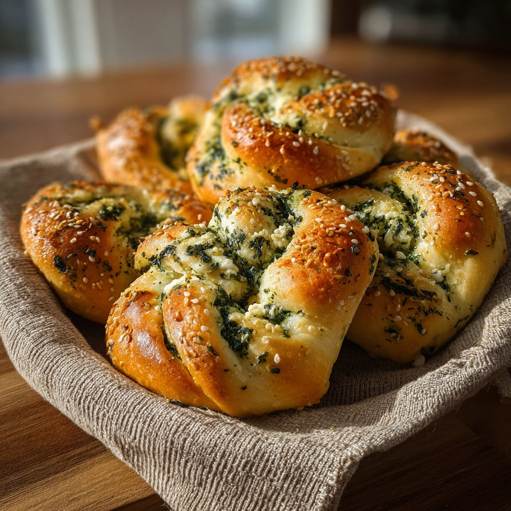A plate of spinach bread.