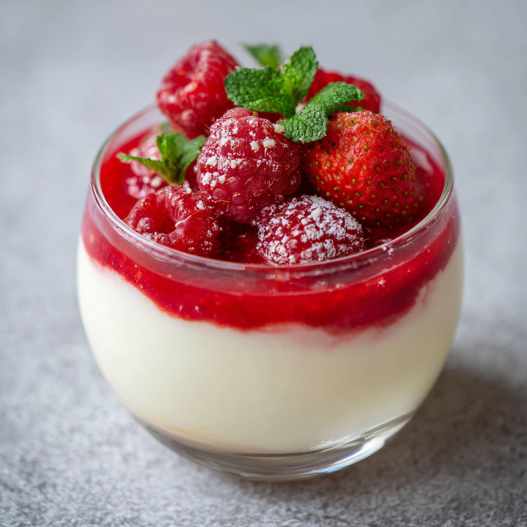 A glass of strawberry yogurt.