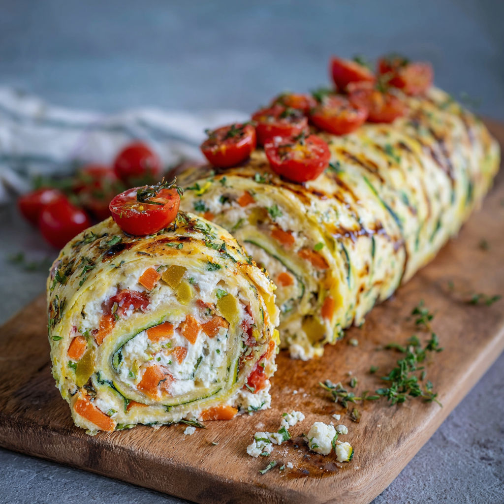 A vegetable roll with tomatoes and carrots.