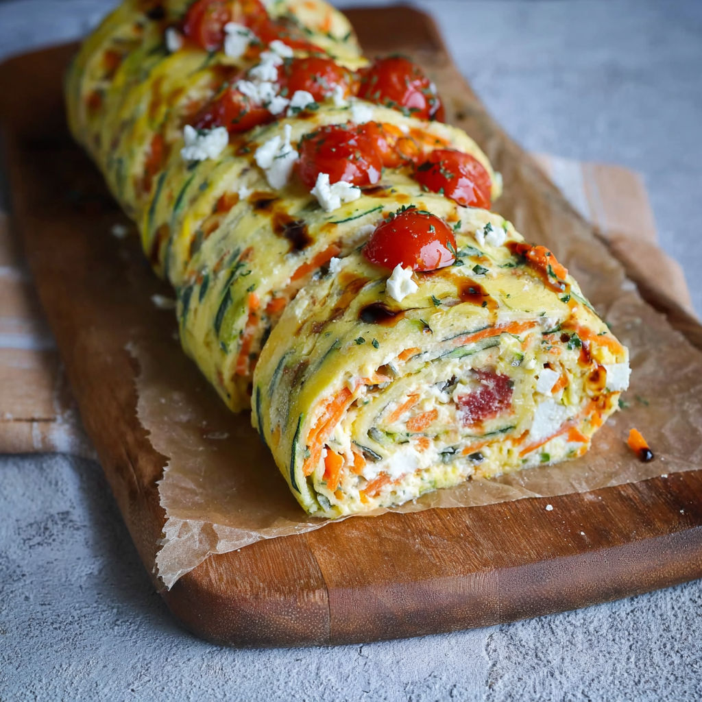 A long, thin, and colorful food item is on a table.