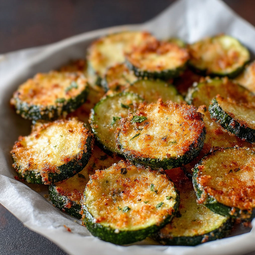A plate of fried zucchini chips.