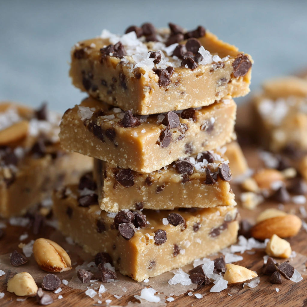 A stack of chocolate chip cookies.