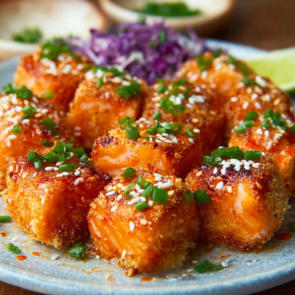 A plate of bang bang lachs häppchen.