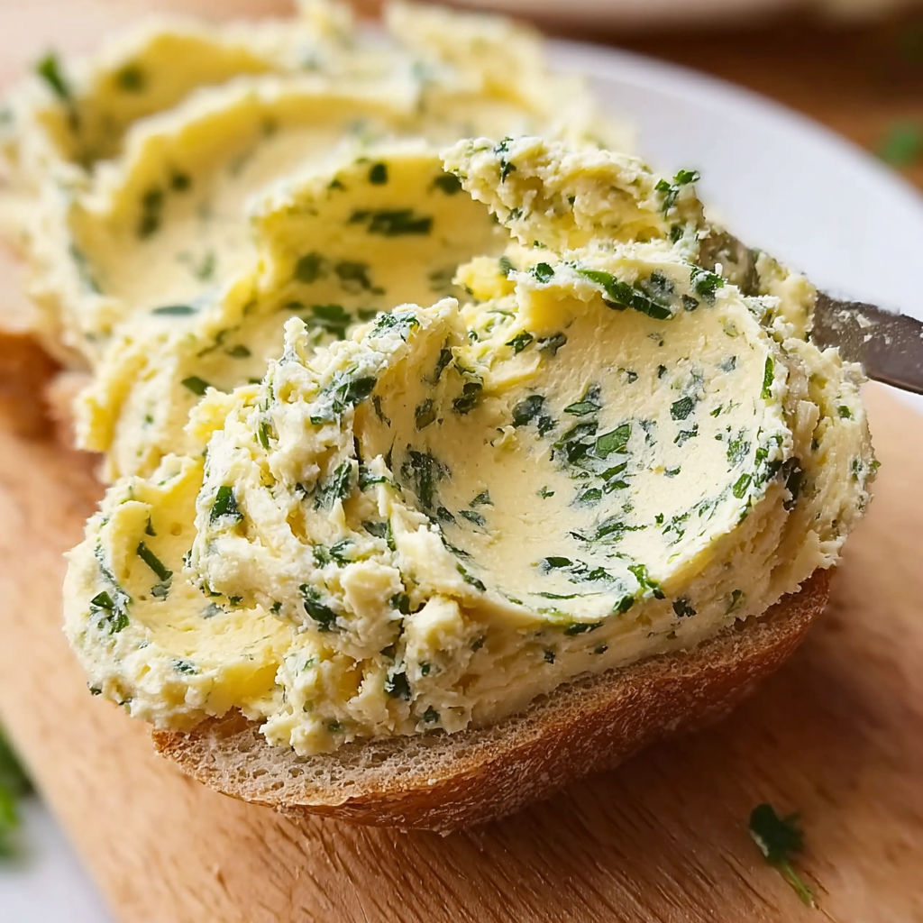 A piece of bread with butter on it.