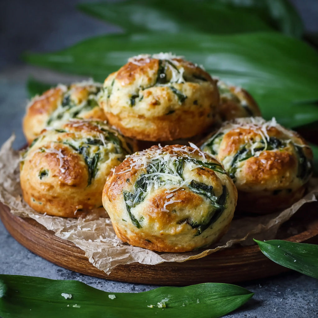 A plate of baked goods with green toppings.
