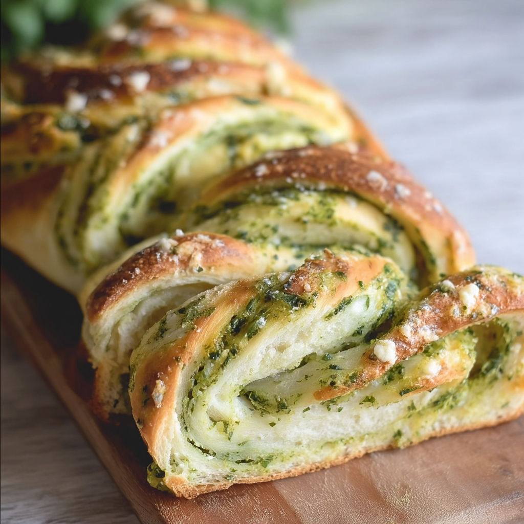 A loaf of bread with mozzarella cheese and herbs.