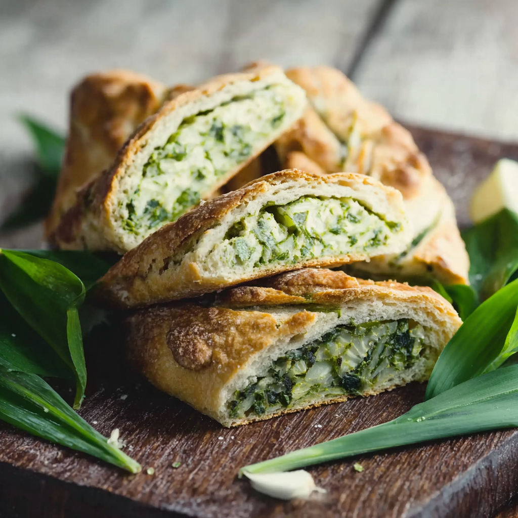 A plate of food with a green vegetable.