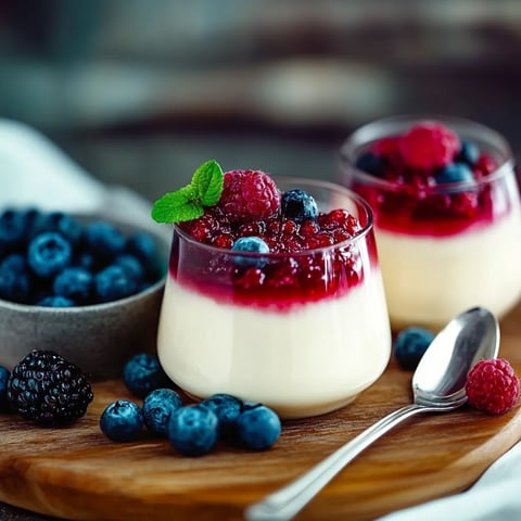 Zwei Gläser mit Raspberry-Jelly-Creme auf einem Tisch.
