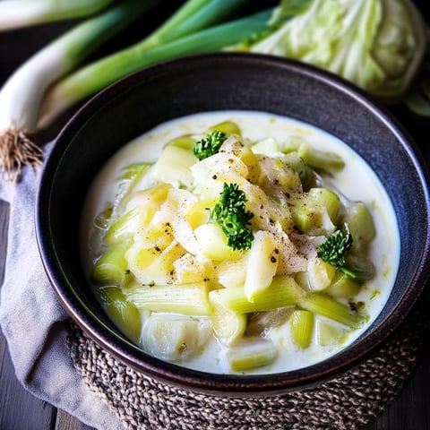 Ein Schälchen mit einer Mischung aus Kartoffeln, Broccoli und Zwiebeln.