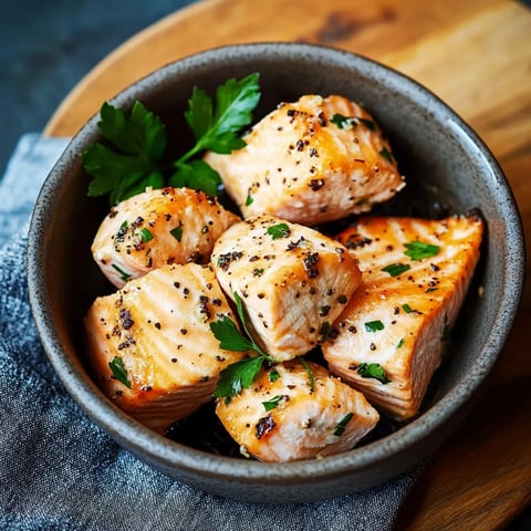 Ein Schalen mit Salat und gerösteten Lachs.