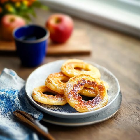Ein Teller mit Donuts auf einem Tisch.