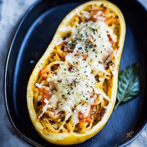 Ein halbes Zucchini mit Rindfleisch, Käse und Tomaten.
