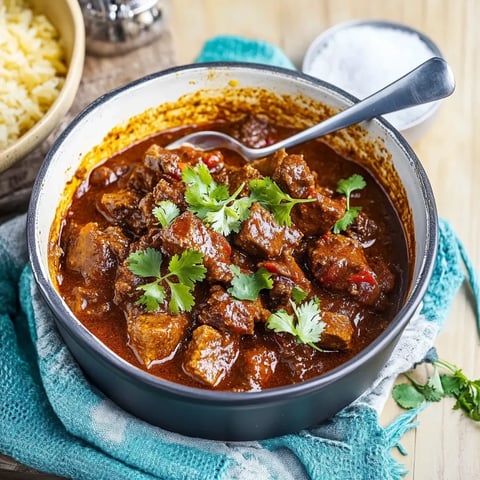 Ein Schalen mit einer Mischung aus Rindfleisch, Tomaten, Paprika und Zwiebeln.